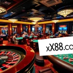 Experience the thrill of winning at XX88.COM with vibrant casino activities featuring roulette wheels and poker tables.